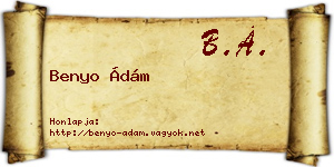 Benyo Ádám névjegykártya